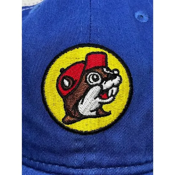 Buc-ee’s Gas Station Blue White Mesh Snapback Baseball Cap Hat EUC - Picture 6 of 10